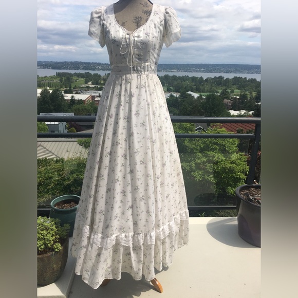 Vintage Gunn Sax by Jessica McClintock Prairie Dress Cottage-core  - Size 9 - Picture 10 of 17